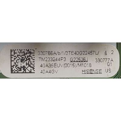 MAIN FUENTE (COMBO) PARA TV HISENSE·VIDDA U4.0 FHD / NUMERO DE PARTE 330766 / RSAG7.820.12371/ROH / 330777 / 40A35EUV / PANEL'S JHD396X1F01-TXL1\S0\GM\MCKD3A\R\MP / JHD396X1F01-TXL1\S0\GM\ROH / DISPLAY V400HJ9-PE1 REV.C4 / MODELO 40A4GV 40A35EUV - Imagen 3